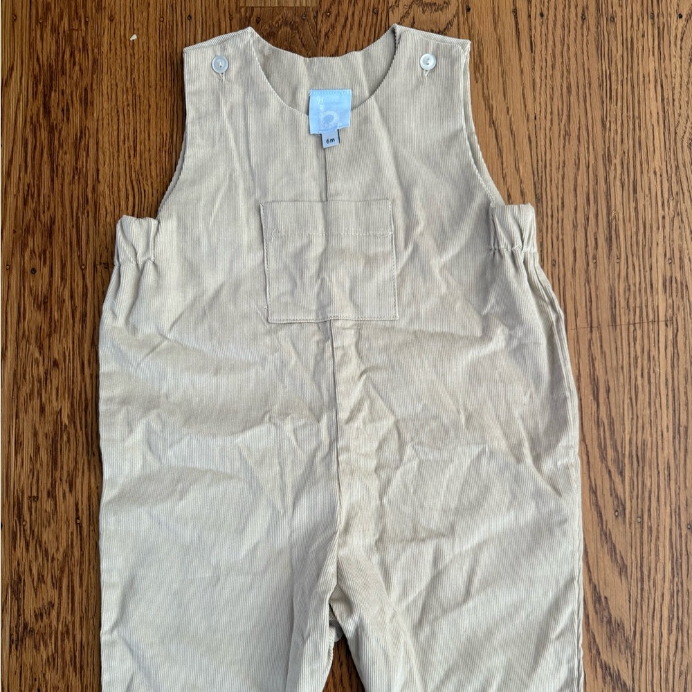 Bella Bliss Corduroy Overalls beige cream oyster 6m NWOT